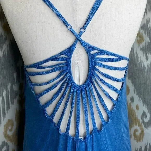 BOHO ME Blue Tie Dye Maxi Dress - Medium - Picture 7 of 13